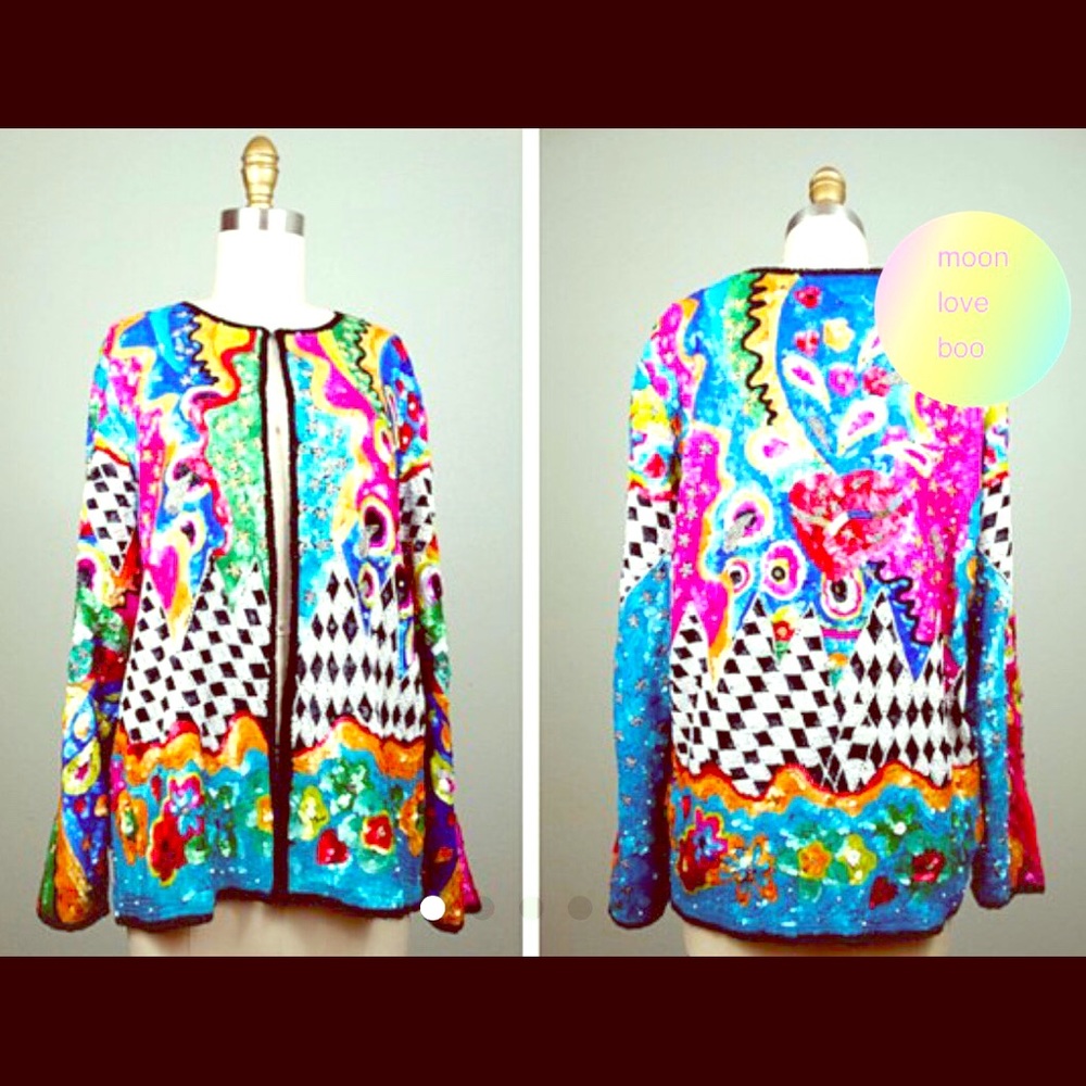 Vintage Sequin Pop Art Jacket